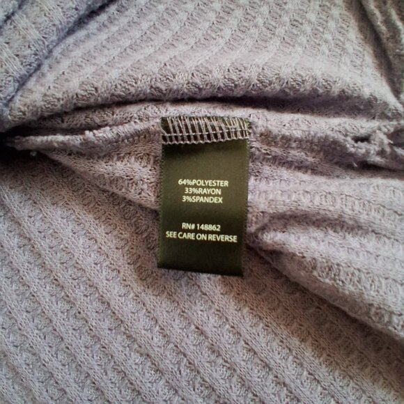 Torrid Women's Size 3X Purple Waffle V-Neck Long Sleeve Sharkbite Tunic Top - Picture 8 of 14